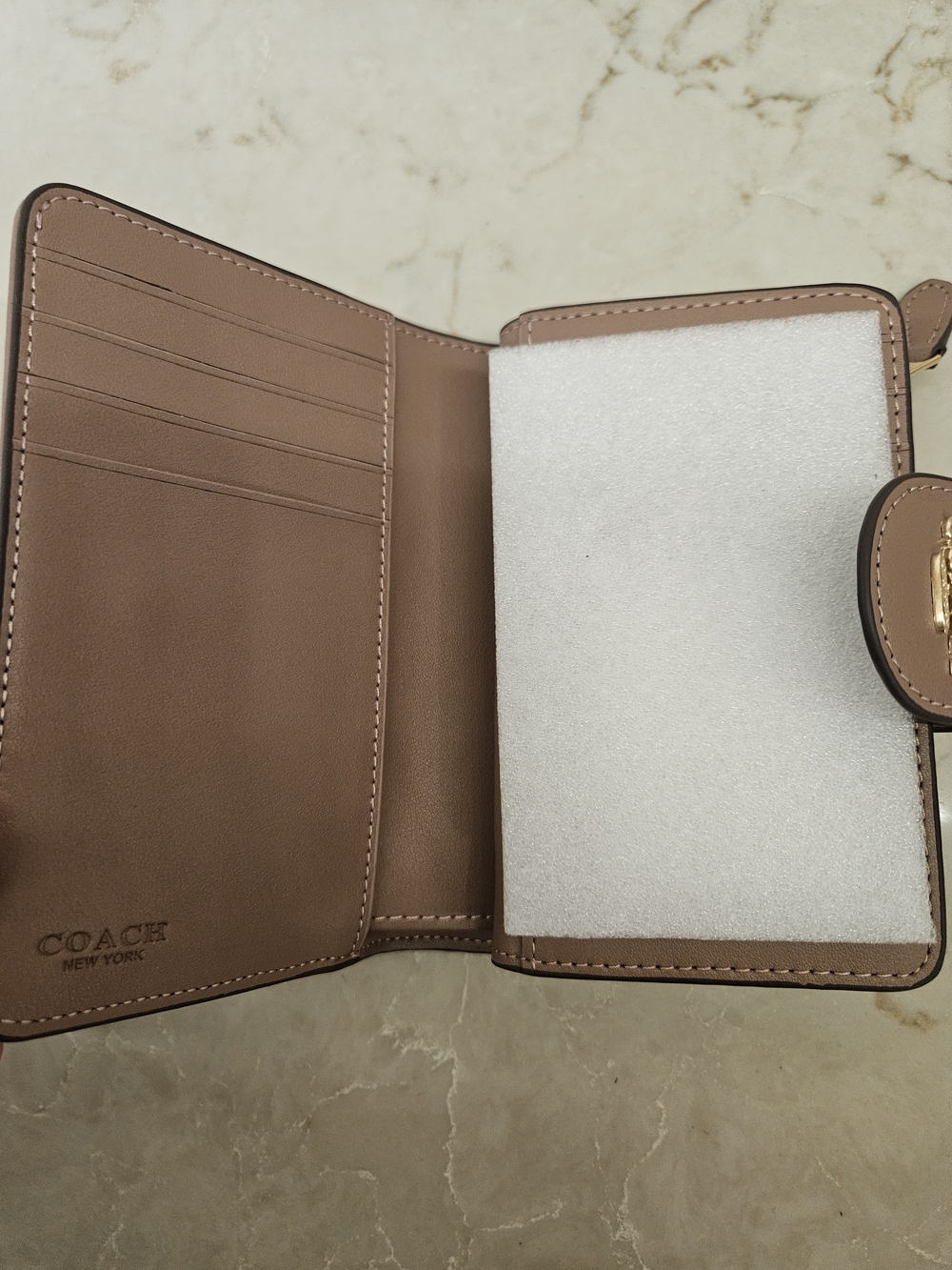 Coach Medium Corner Zip Wallet -- Brown Floral - Picture 4 of 6